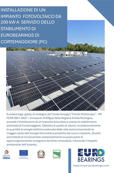 Eurobearings Industrial Photovoltaic System Installation - Solar Renewable Energy